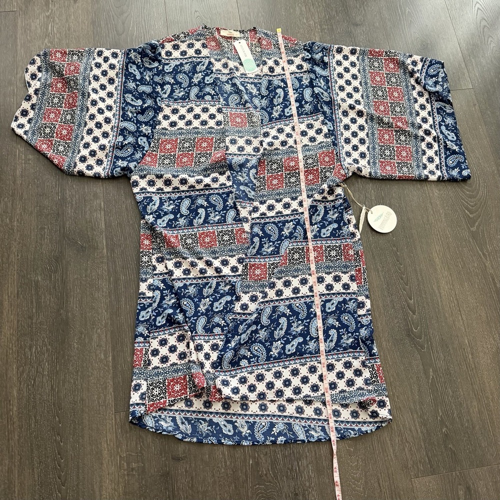Hummingbird Stitch Fix NWT Kimono Open Cardigan Medium Boho Beach Resort - Picture 10 of 12